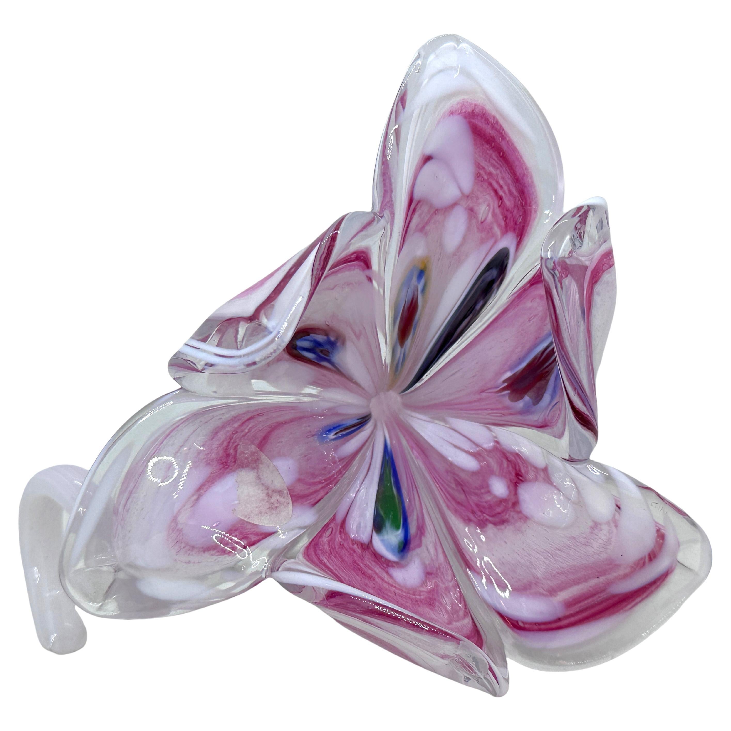 Beautiful Murano Italian Art Glass Flower Sculpture Decorative Object, 1980s