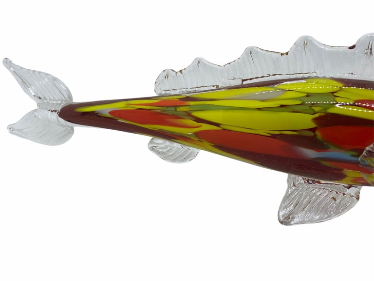 Beautiful Murano Italian Art Glass Trout Fish Sculpture, Italy, 1960s