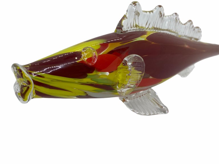 Beautiful Murano Italian Art Glass Trout Fish Sculpture, Italy, 1960s