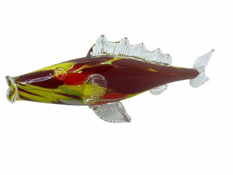 Beautiful Murano Italian Art Glass Trout Fish Sculpture, Italy, 1960s