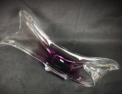 Beautiful Murano-Style Glass Trinket Dish in Violet-Pink - 2Y86