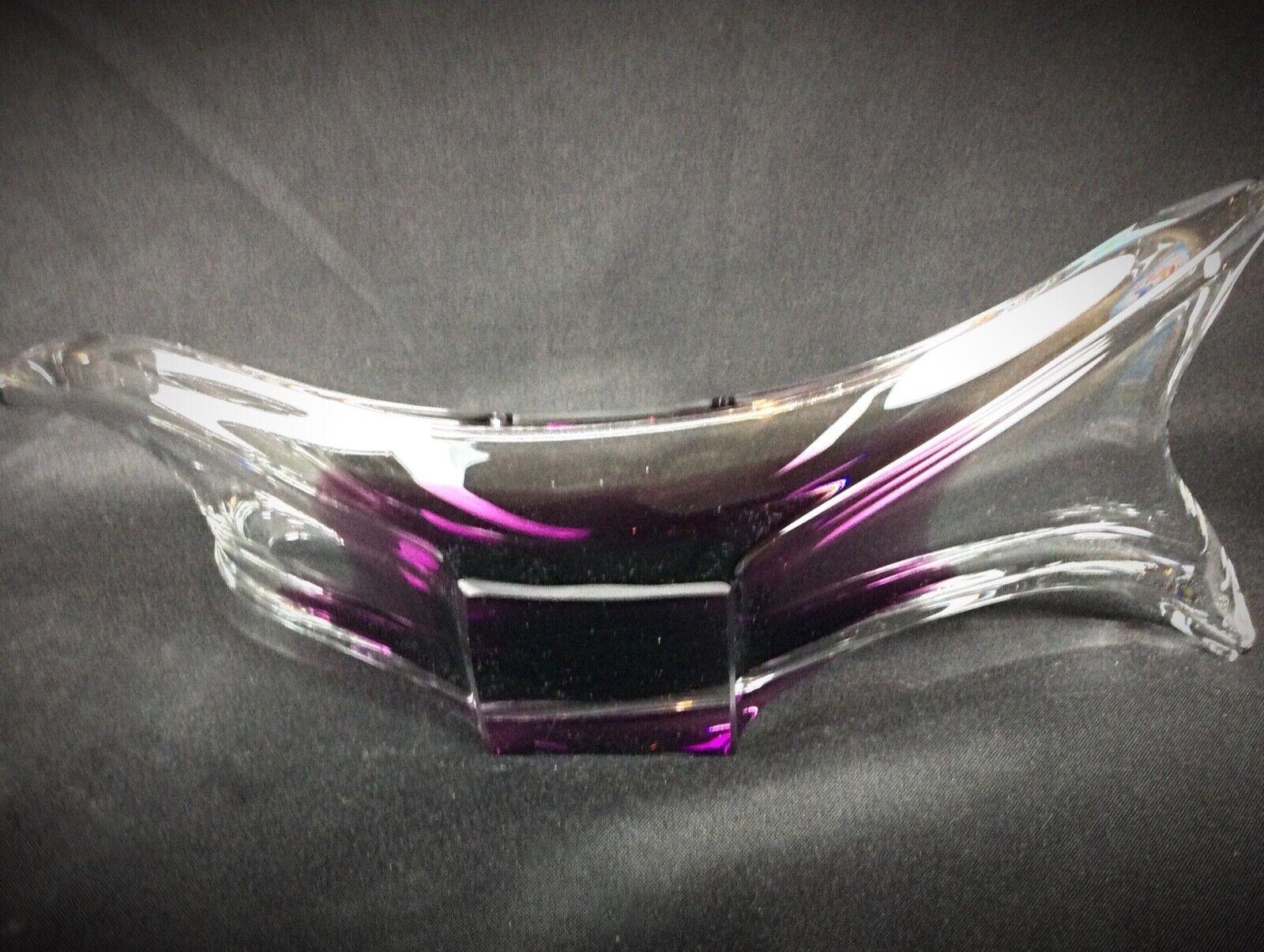 Francese Bellissimo piatto portagioie in vetro di Murano in rosa-viola - 2Y86 in vendita
