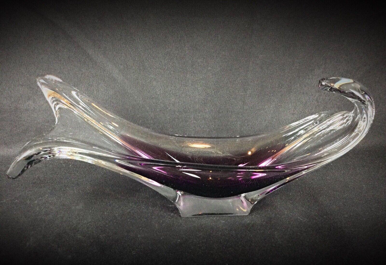XX secolo Bellissimo piatto portagioie in vetro di Murano in rosa-viola - 2Y86 in vendita