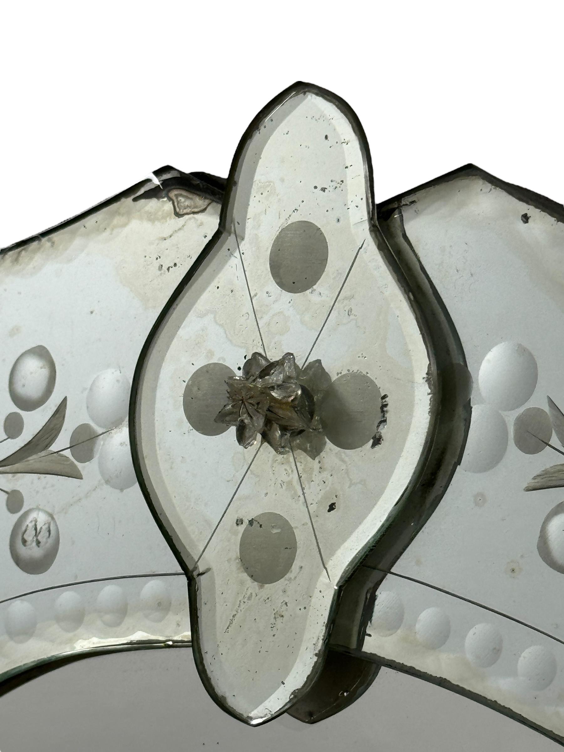 Beautiful Murano Venetian Venice Glass Wall Mirror, Italy 1950s 6