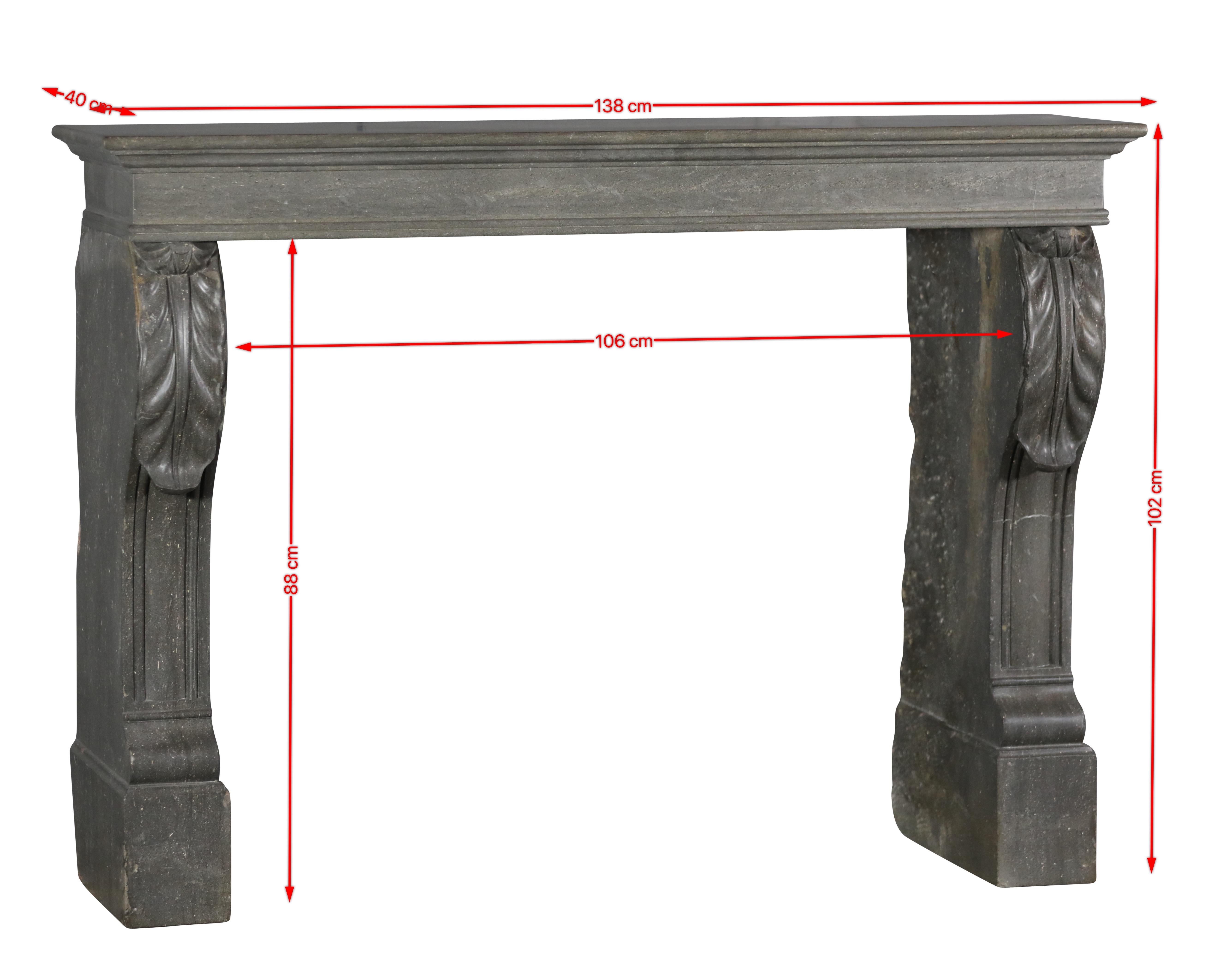 Beautiful Napoleon III Antique French Stone Fireplace Surround For Sale 14