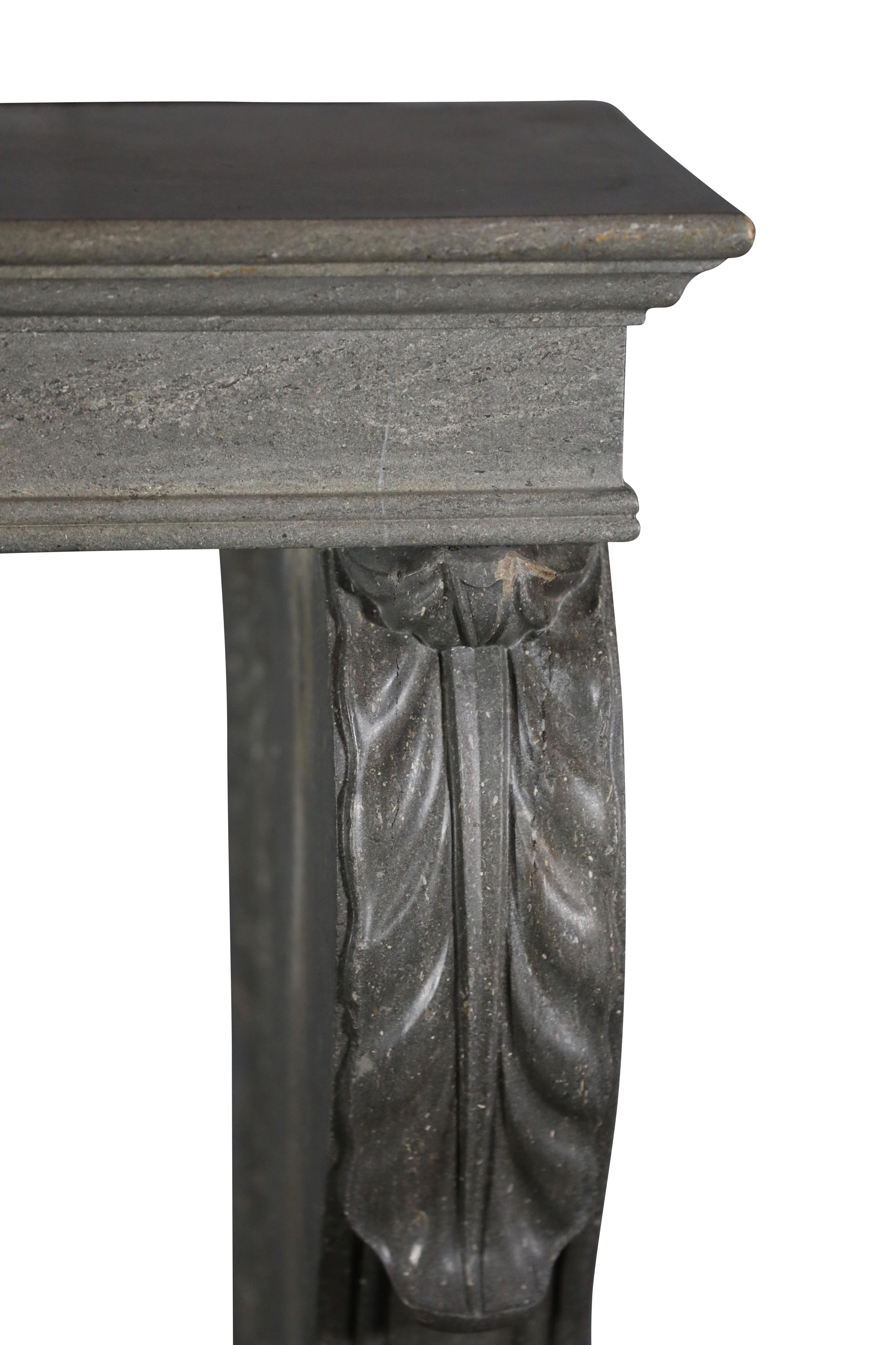 Beautiful Napoleon III Antique French Stone Fireplace Surround For Sale 3