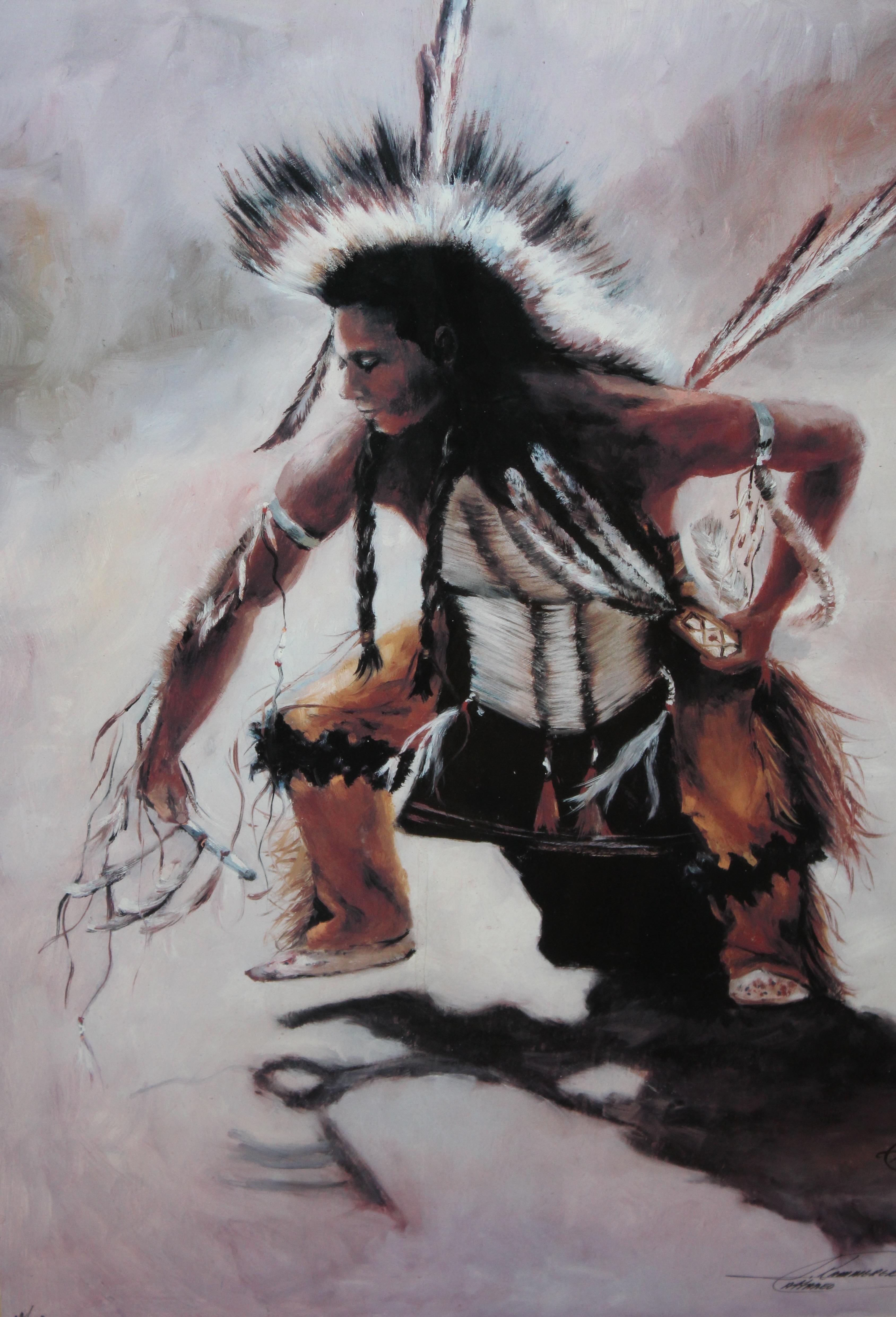 Amérindien Belle estampe amérindienne de J. Kammerer en vente