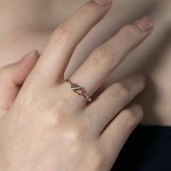 Beautiful Natural Boulder Opal Ring with Diamonds in 14K Yellow Gold