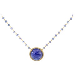 Precioso collar de tanzanita natural con diamantes