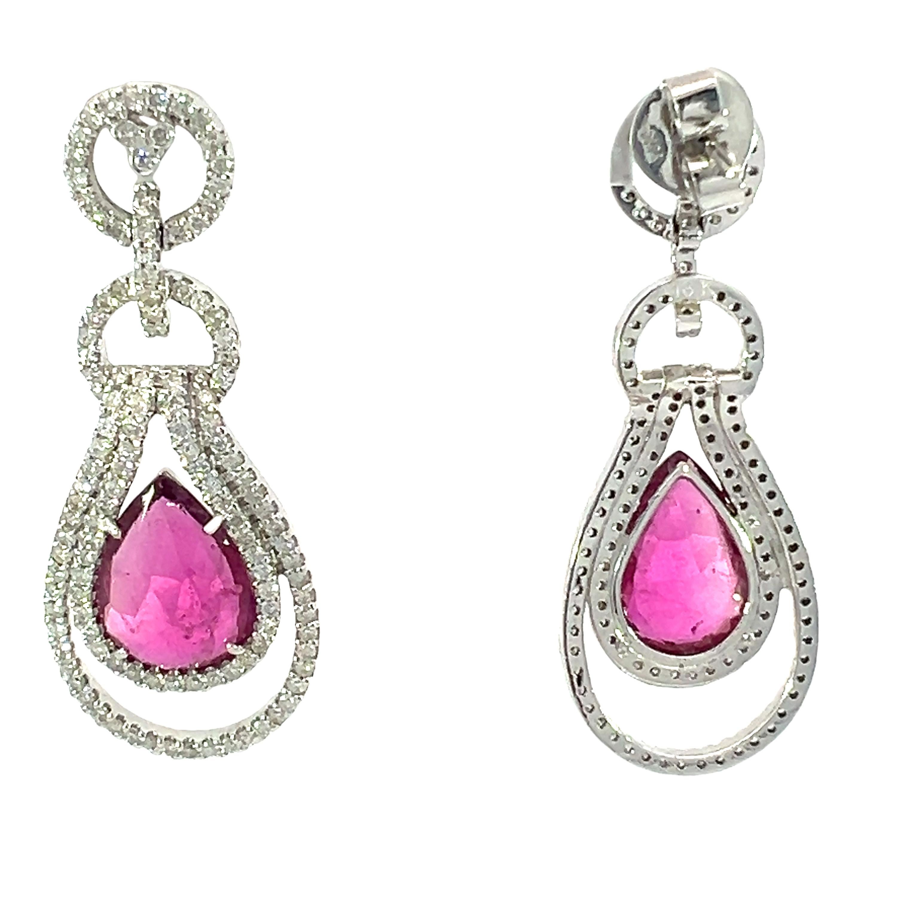 beautiful natural tourmaline and diamonds earrings For Sale 1
