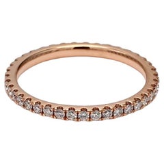 Natural White Round Diamonds .45 Carats TW Rose Gold Eternity Band