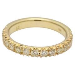 natürlicher gelber runder Diamant .57 Karat TW Gelbgold Ehering