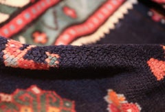 Beautiful Navy Blue Antique Tribal Caucasian Kazak Rug 5'9" x 9'9"
