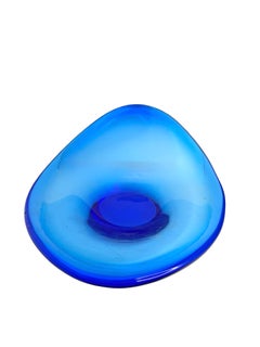 Beautiful Navy Blue Color Art Glass Sommerso Bowl Vintage Murano, Italy, 1980s