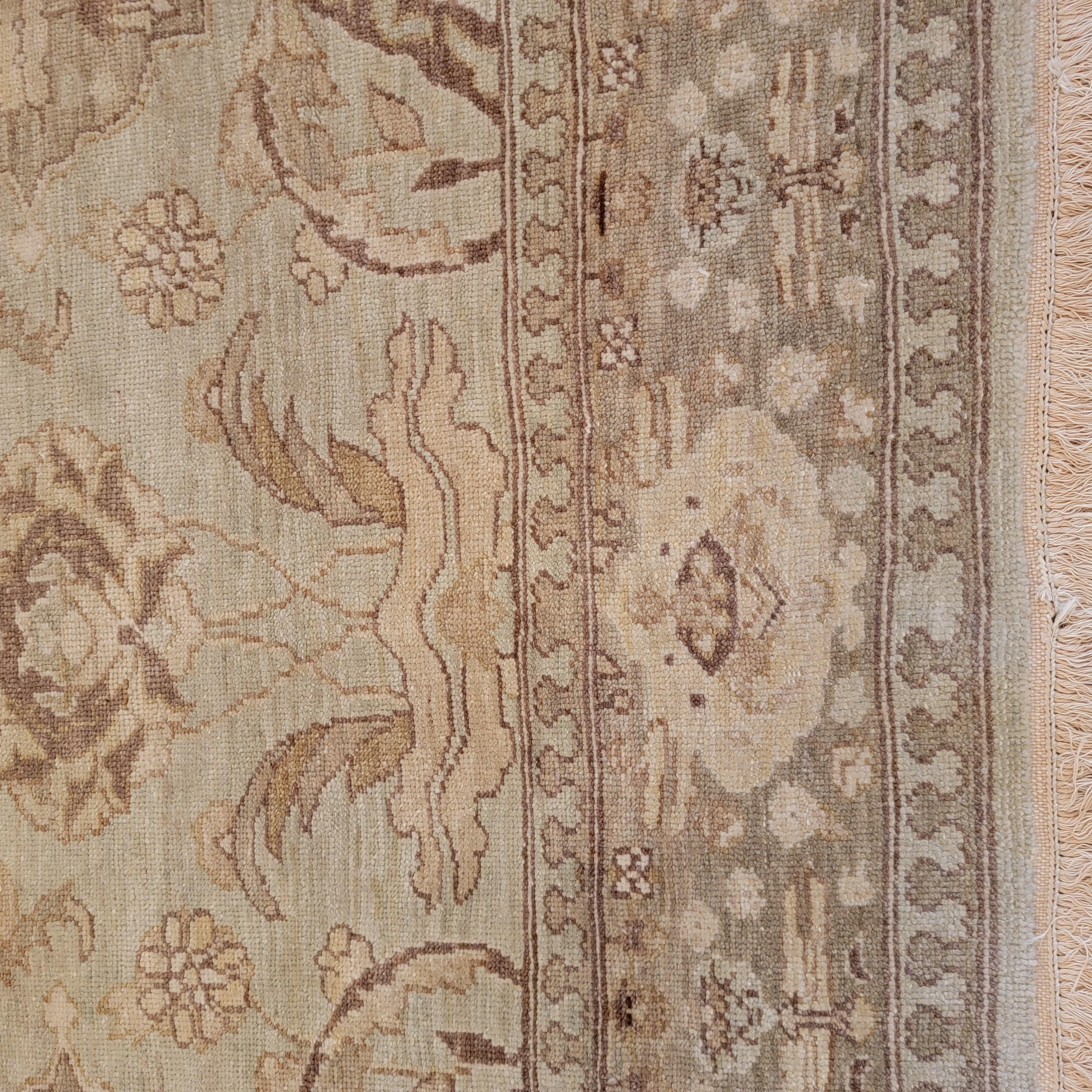 Pakistani Beautiful Neutral Indo Sultanabad Style Area Rug For Sale