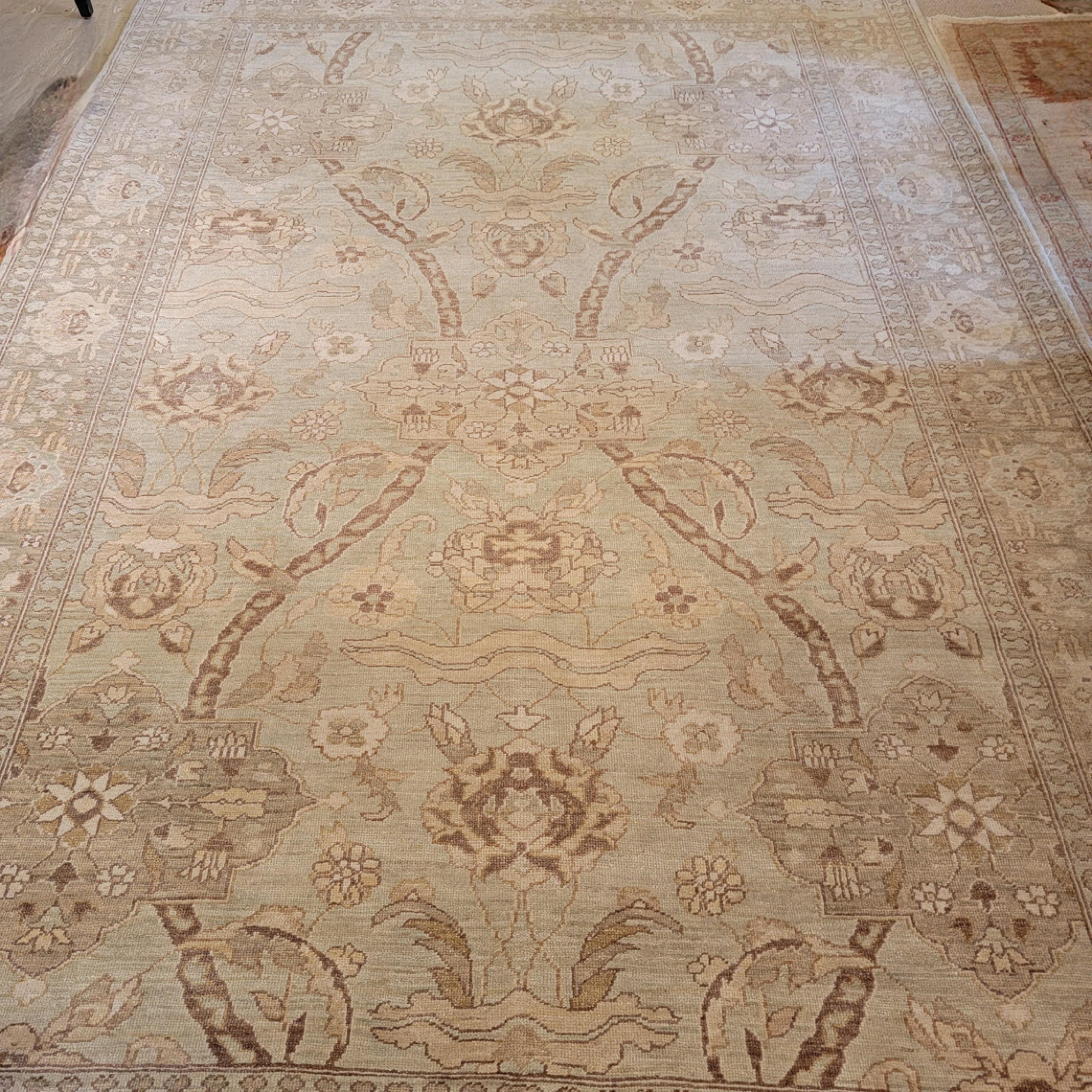 Wool Beautiful Neutral Indo Sultanabad Style Area Rug For Sale