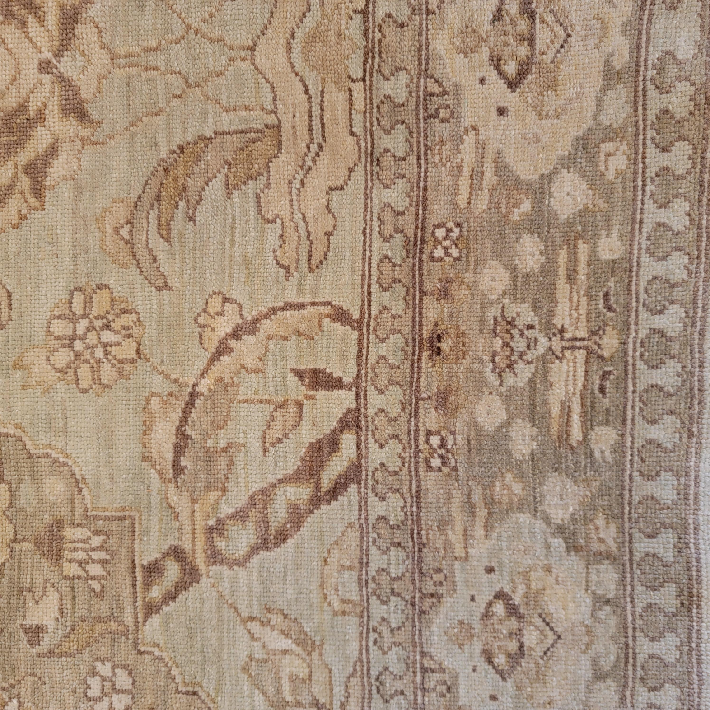 Beautiful Neutral Indo Sultanabad Style Area Rug For Sale 1