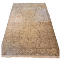 Vintage Beautiful Neutral Indo Sultanabad Style Area Rug