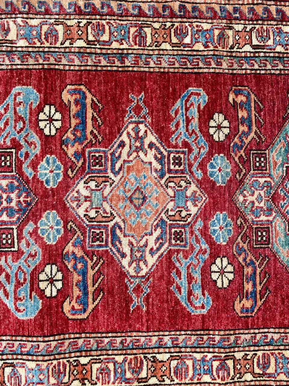 Hand-Knotted Bobyrug’s Beautiful New Chobi Afghan Runner For Sale