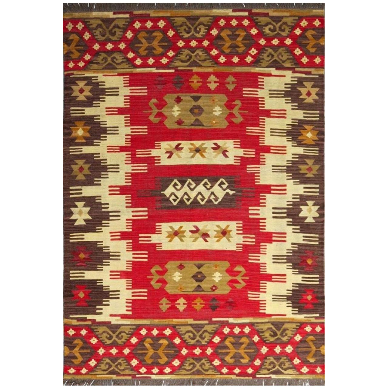 Beautiful New Anatolian Design Handwoven Kilim Rug  size 6ft 6in x 9ft 10in