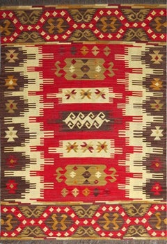 Beautiful New Anatolian Design Handwoven Kilim Rug