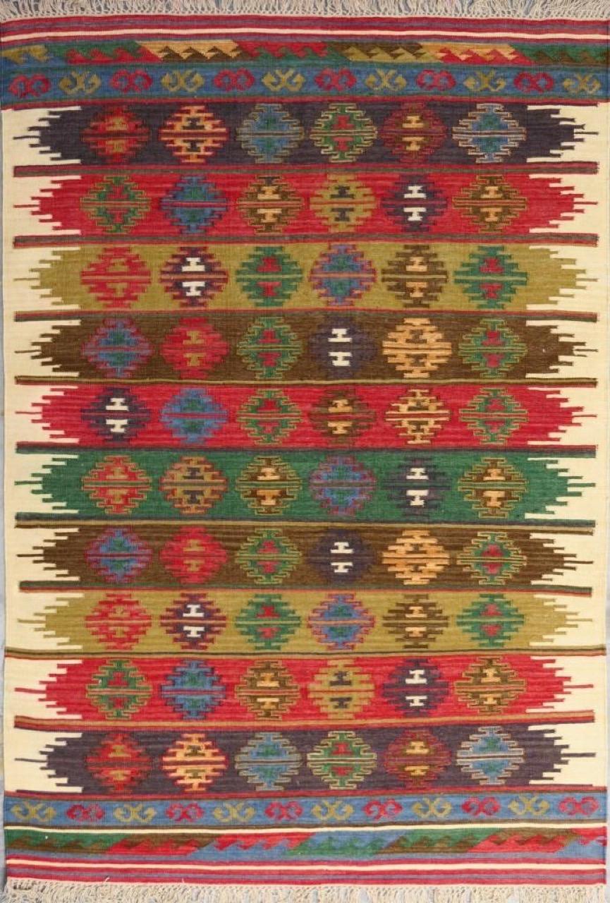 Kazak Beautiful New Anatolian Design Handwoven Kilim Rug For Sale