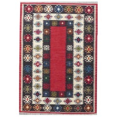 Schöner handgewebter Kelim-Teppich im neuen anatolischen Design, wunderschön