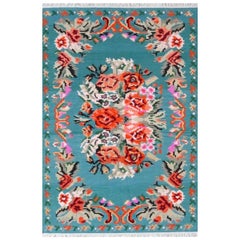 Beautiful New Floral Design Bessarabian Style Flat Kilim Rug