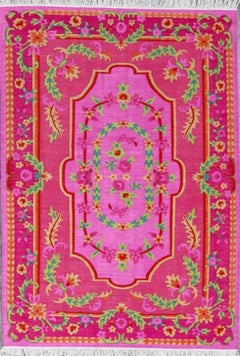 Bellissimo tappeto Kilim piatto con design floreale in stile bessarabico, 6ft 6in x 9ft 10in