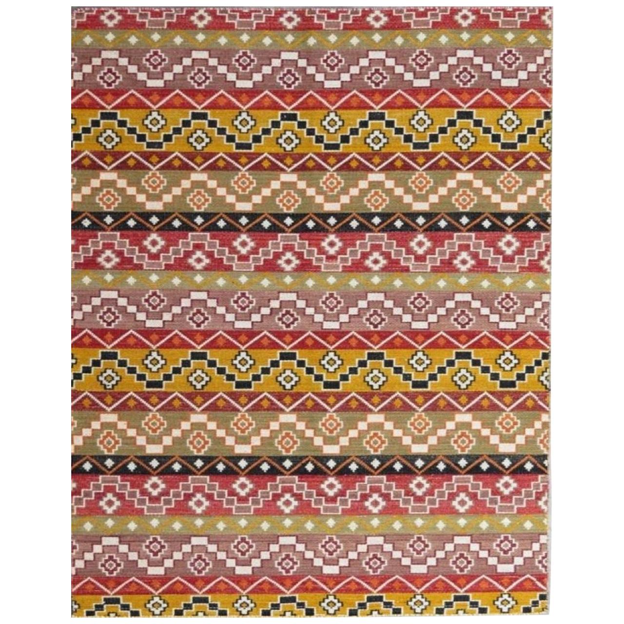 Beautiful New Handwoven European Design Flat Kilim Rug size 6ft 6in x 9ft 10in For Sale