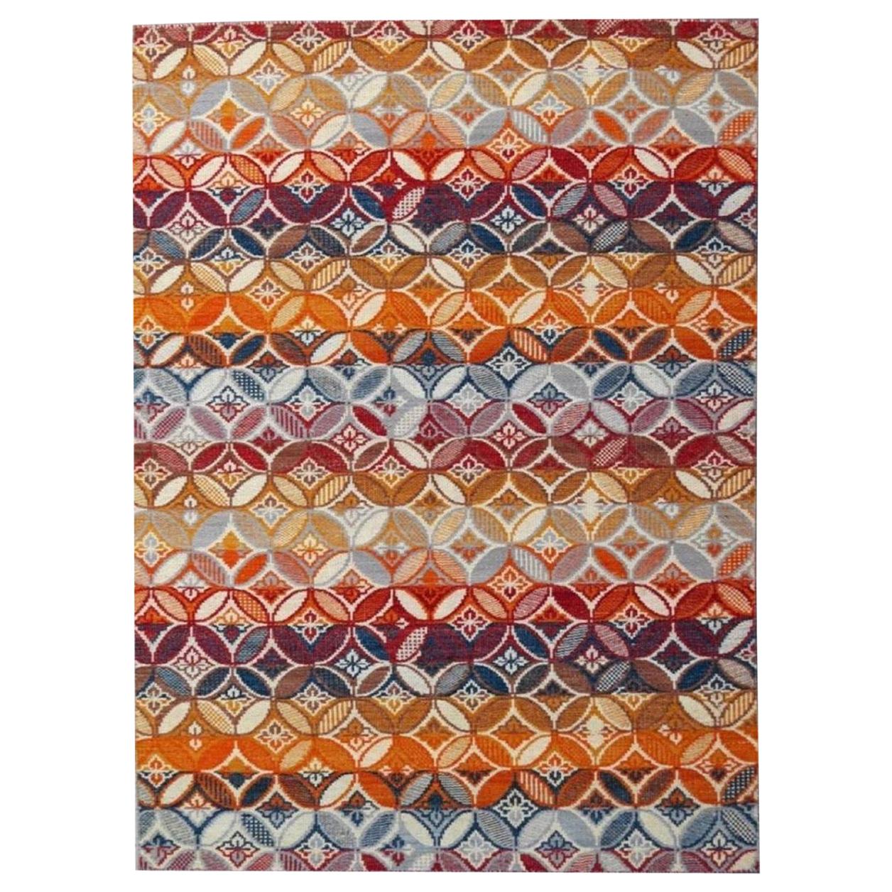 Preciosa Alfombra Kilim Plana Nueva Tejida a Mano con Diseño Europeo en venta