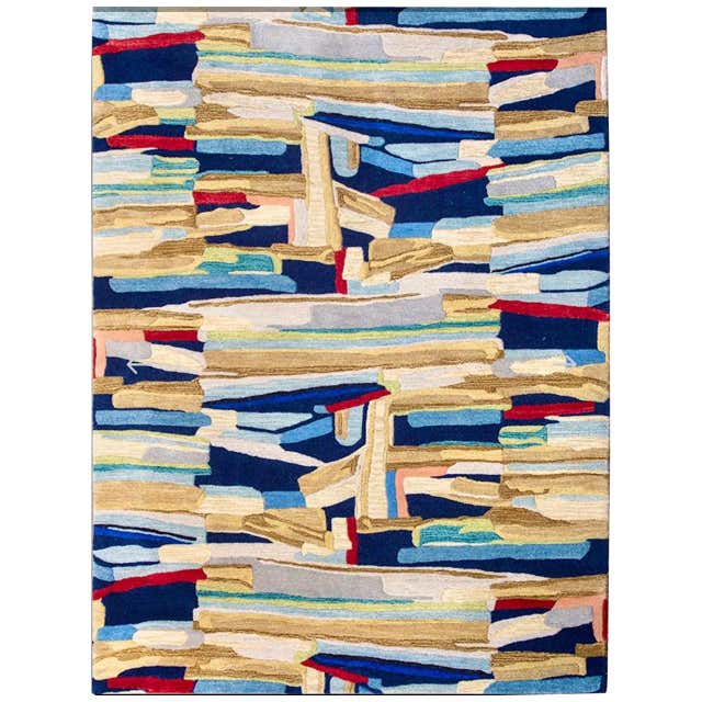 French Midcentury Design Rug by Jacques Borker For Sale at 1stDibs