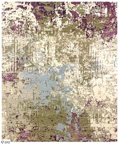 Nueva alfombra moderna anudada a mano de diseño abstracto