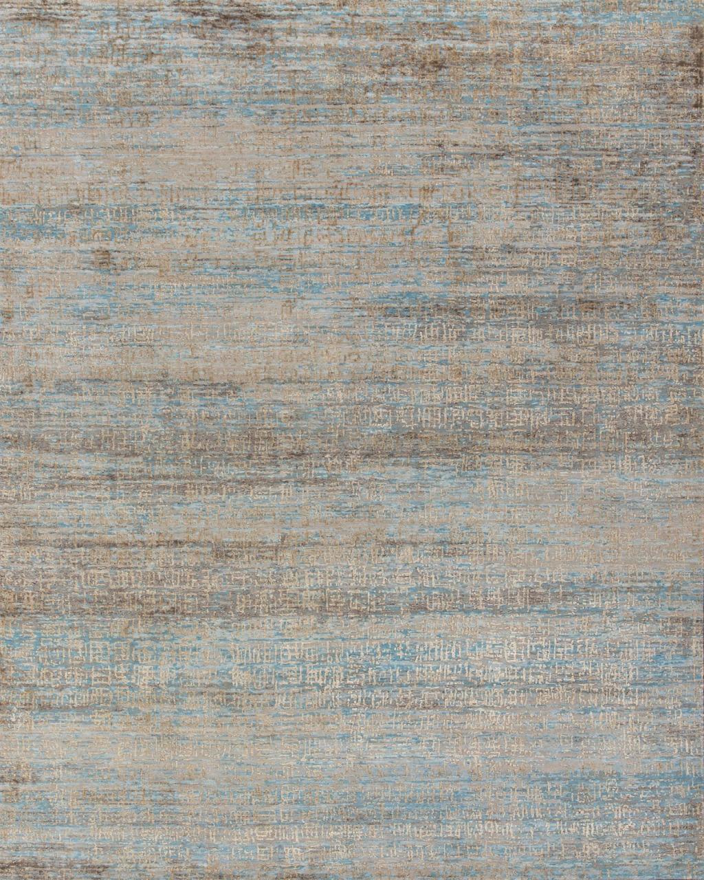 Introducing a stunning contemporary rug, a wonderful piece with modern abstract design, this rug boasts pretty colors. Crafted with precision, and is entirely hand-knotted using a blend of sumptuous wool and silk velvet on cotton foundation. Elevate