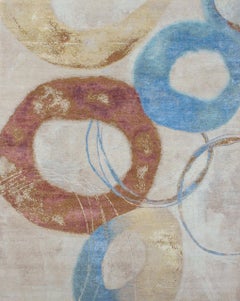 Bobyrug’s Beautiful New Hand Knotted, modern Abstract Design Rug