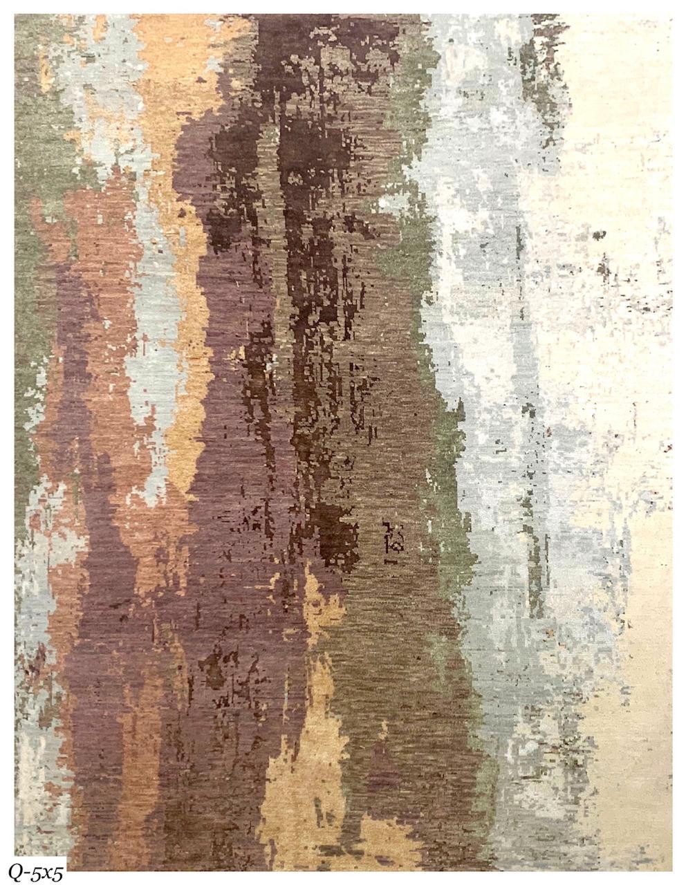 Indian Beautiful New Modern Hand Knotted, Abstract Design Rug For Sale