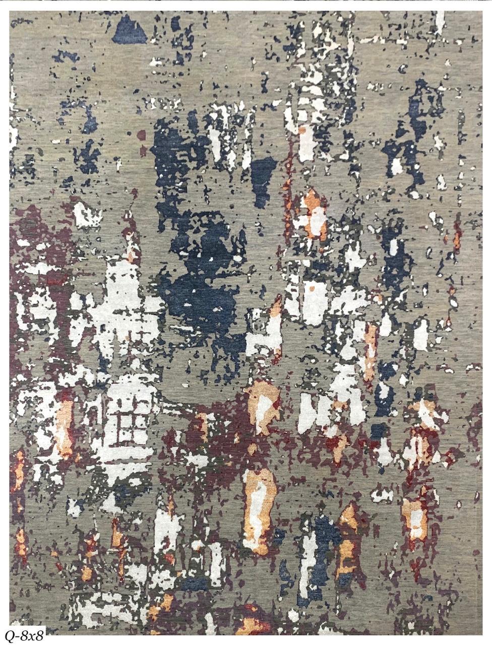 Indian Beautiful New Modern Hand Knotted, Abstract Design Rug For Sale