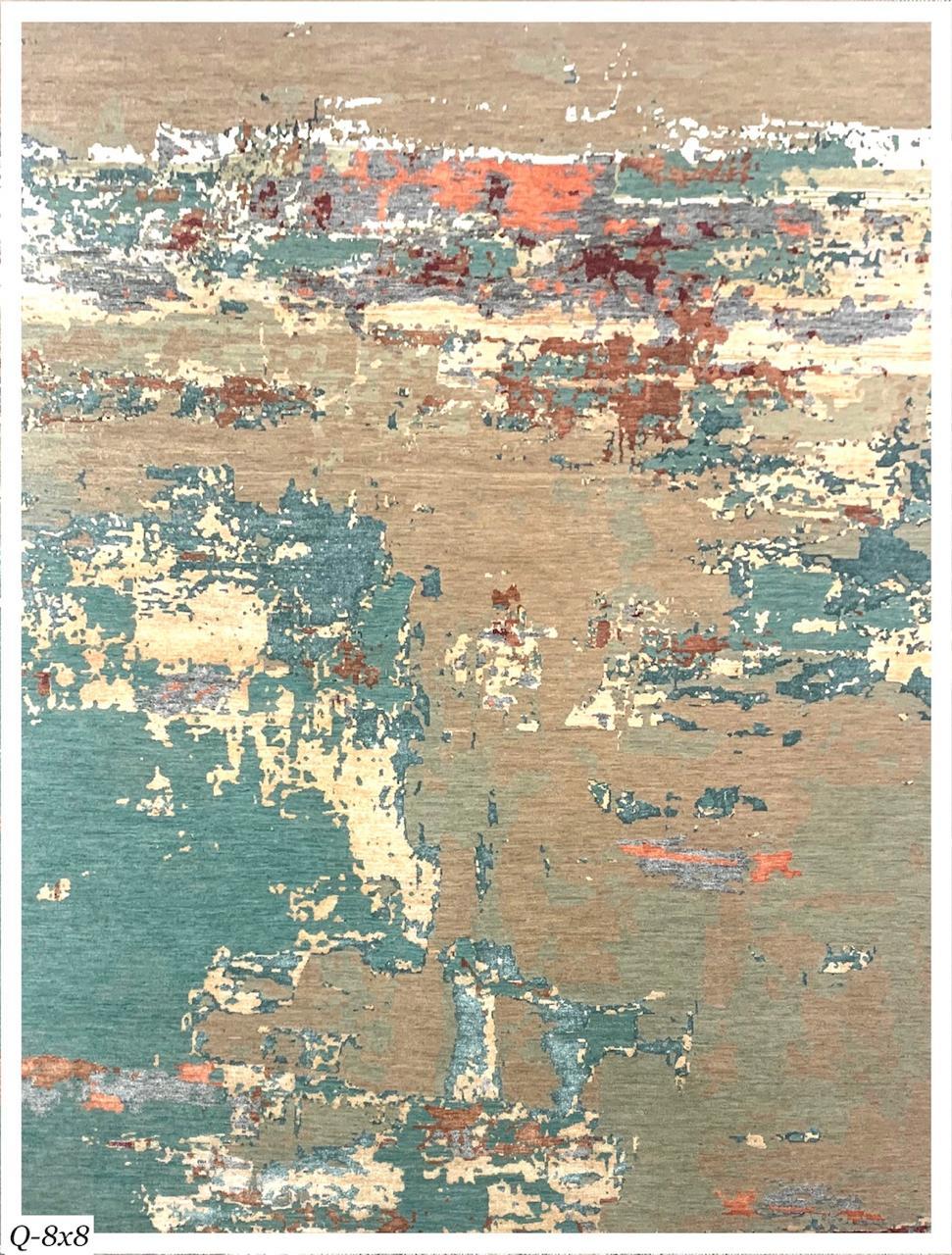 Indian Beautiful New Modern Hand Knotted, Abstract Design Rug For Sale