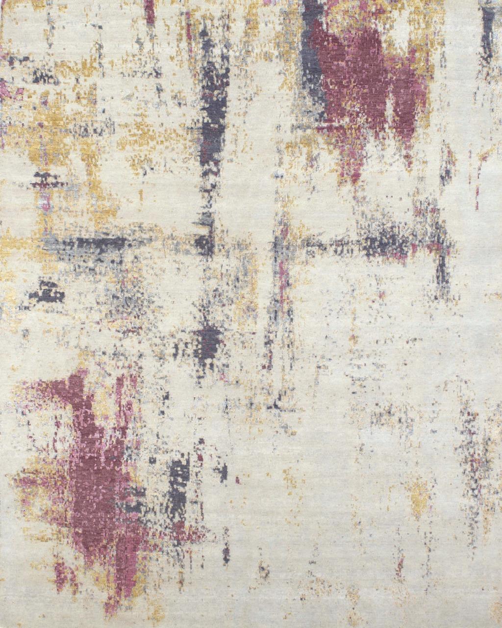 Modern Bobyrug’s Beautiful new Hand Knotted, modern Abstract Design Rug For Sale