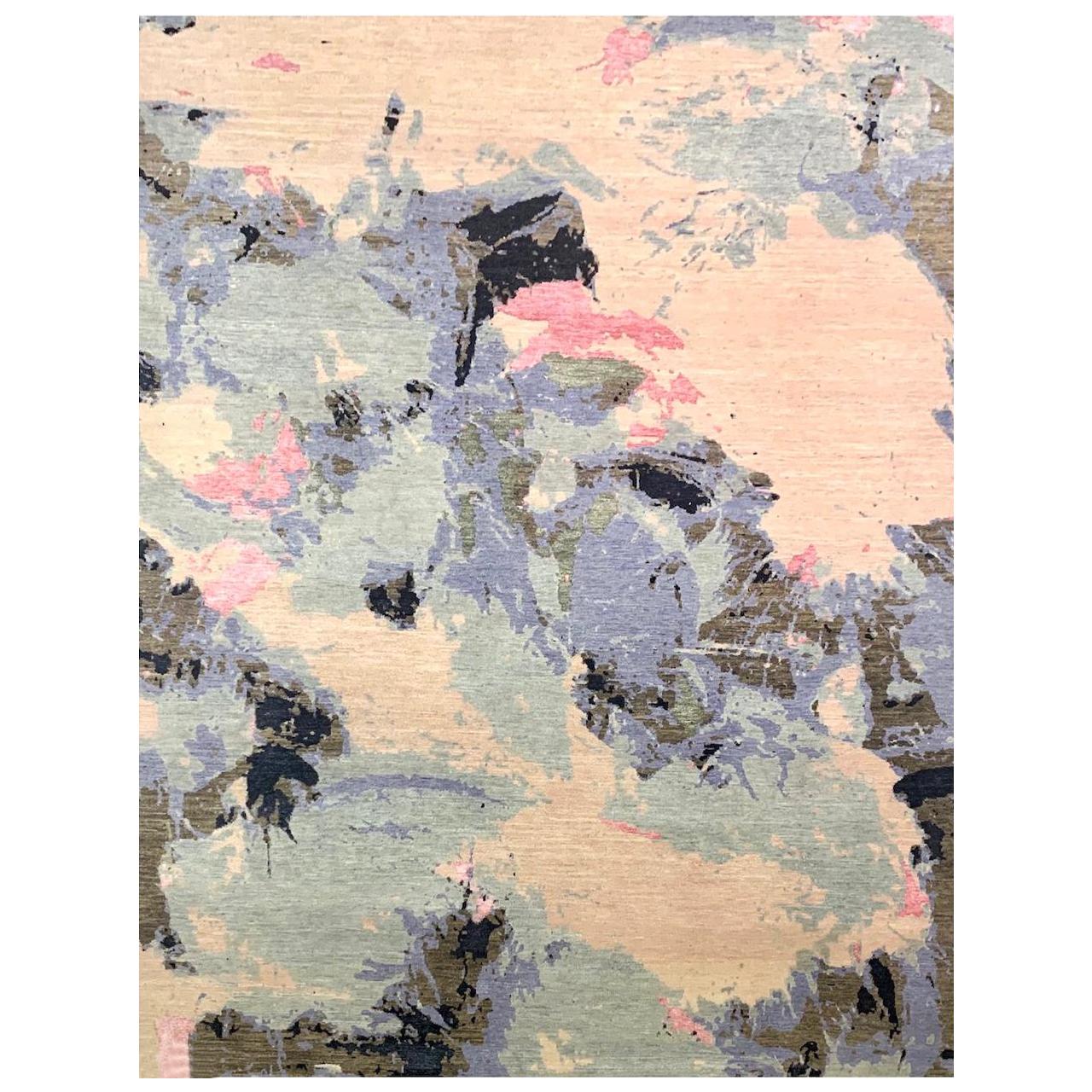 Beautiful New Modern Hand Knotted, Abstract Design Rug