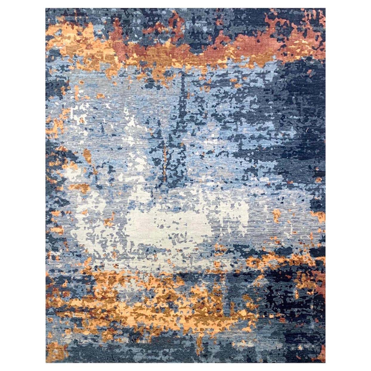 Beautiful New Modern Hand Knotted, Abstract Design Rug For Sale at 1stDibs