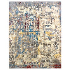 Beautiful New Modern Hand Knotted, Abstract Design Rug