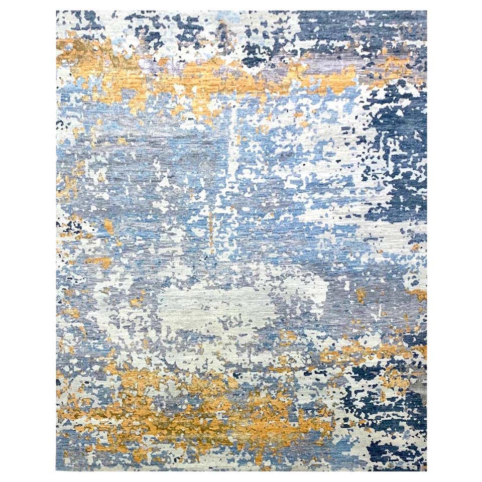 Beautiful New Modern Hand Knotted, Abstract Design Rug For Sale at 1stDibs
