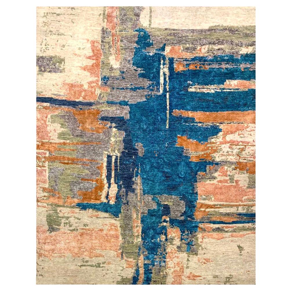 Beautiful New Modern Hand Knotted, Abstract Design Rug