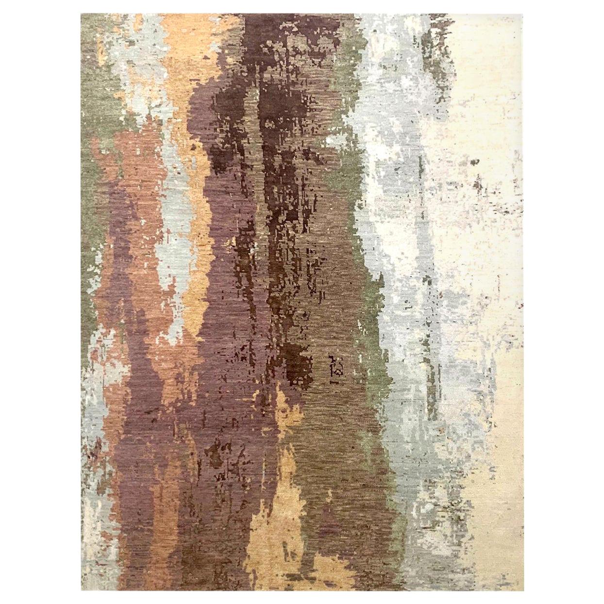 Beautiful New Modern Hand Knotted, Abstract Design Rug