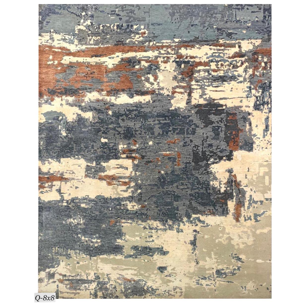 Beautiful New Modern Hand Knotted, Abstract Design Rug