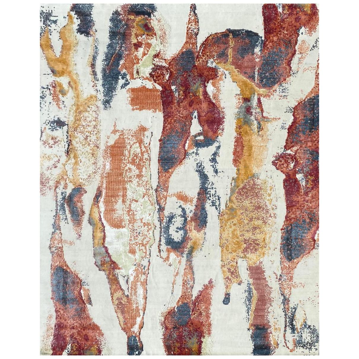 Beautiful New Modern Hand Knotted, Abstract Design Rug