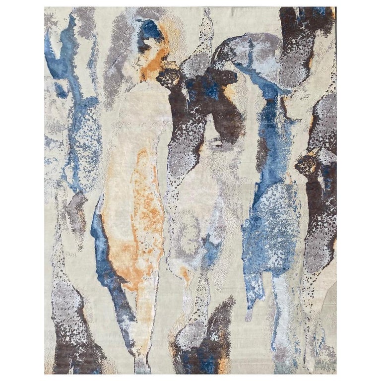 Beautiful New Modern Hand Knotted, Abstract Design Rug For Sale at 1stDibs