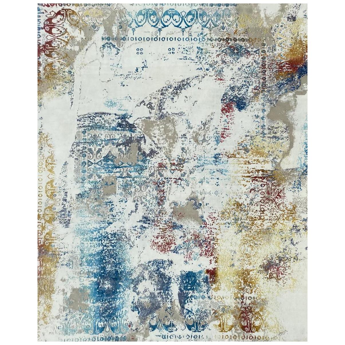 Beautiful New Modern Hand Knotted, Abstract Design Rug