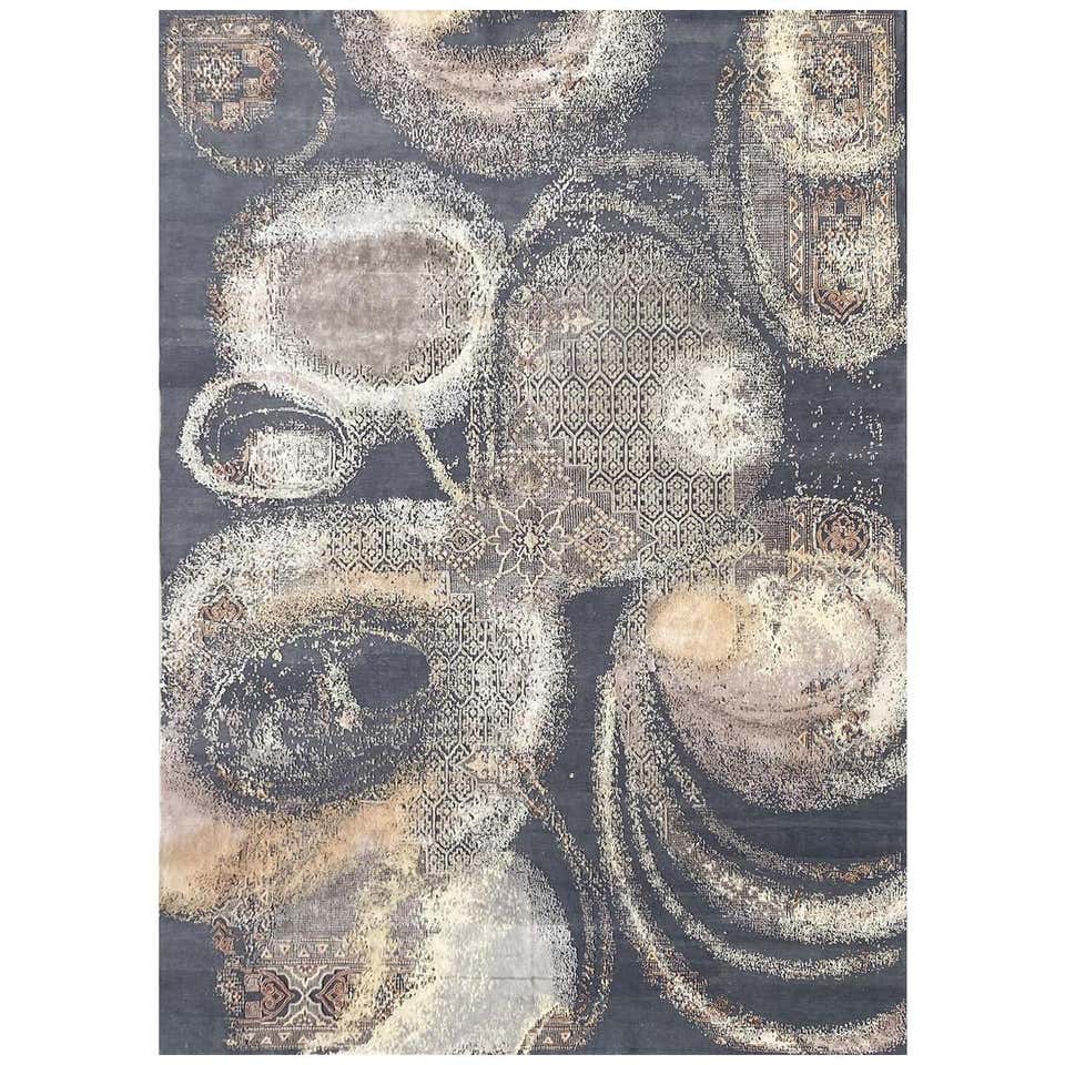 Beautiful New Modern Hand Knotted, Abstract Design Rug For Sale at 1stDibs